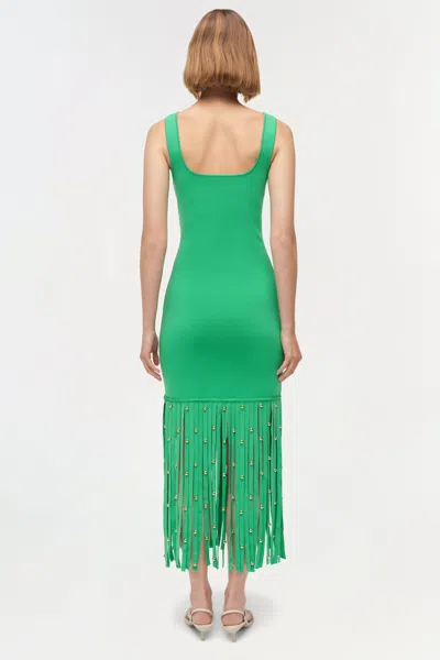 Simkhai Romelia Embellished Fringed Stretch-knit Midi Dress In Black
