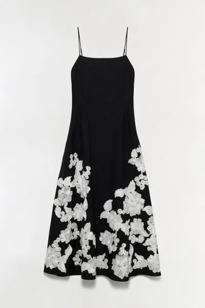 Simkhai Annabella Floral Embroidered Midi Dress In Black
