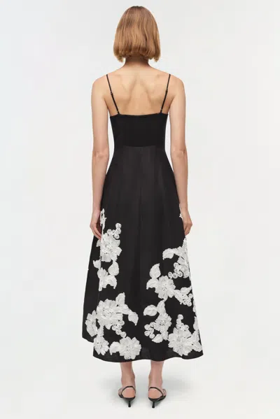 Simkhai Annabella Floral Embroidered Midi Dress In Black