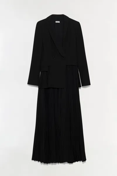 Simkhai Women's Alexandra Pleated Blazer Midi Dress In Black In Black