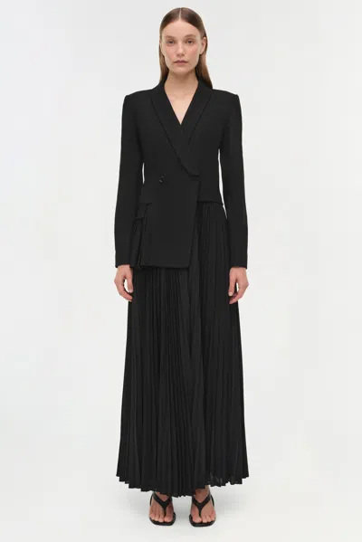 Simkhai Women's Alexandra Pleated Blazer Midi Dress In Black In Black