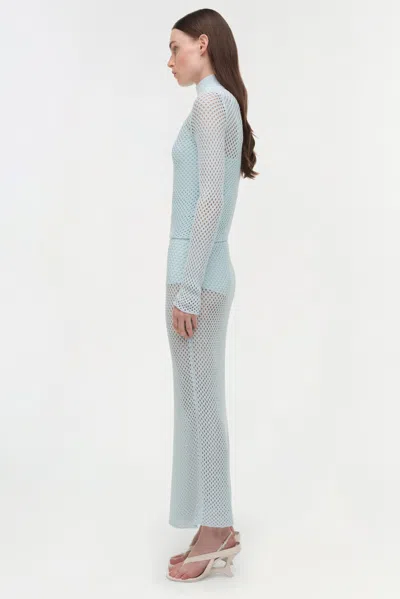 Simkhai Openwork Turtleneck Sweater In Blue