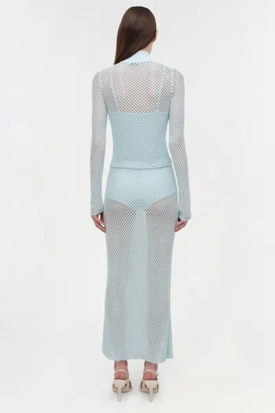 Simkhai Openwork Turtleneck Sweater In Blue