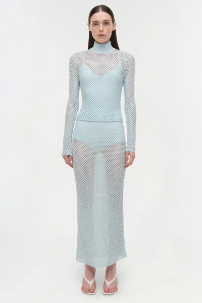 Simkhai Openwork Turtleneck Sweater In Blue