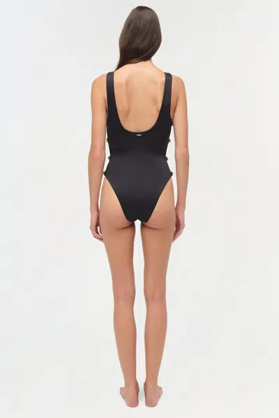 Simkhai Mona Studded One-piece Swimsuit In Black