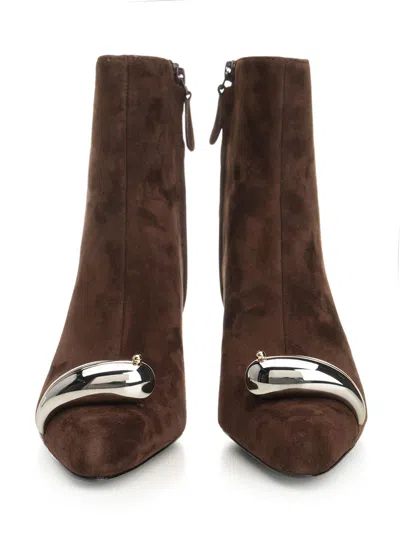 Tory Burch Pierced Xl 65 Suede Ankle Boots Brown In Multi