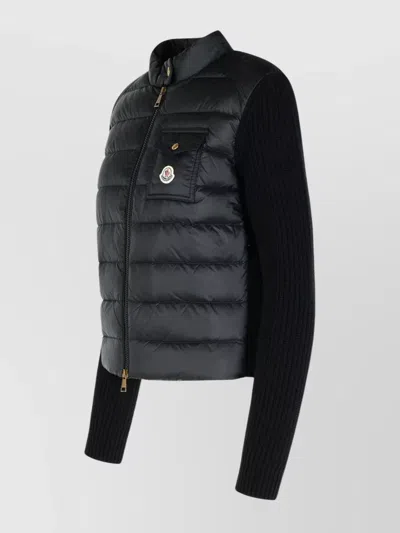 Moncler Wool Blend Jacket Front Pocket In Multi