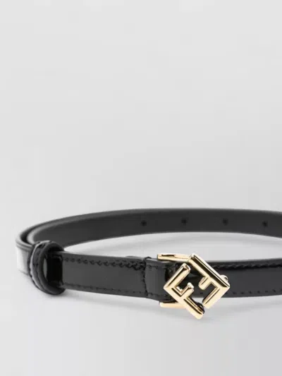 Fendi Ff Diamonds Patent Leather Belt Accessories In Black