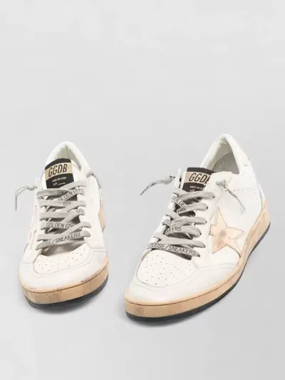 Golden Goose Ballstar Leather Sneakers Star Heel Detail In White