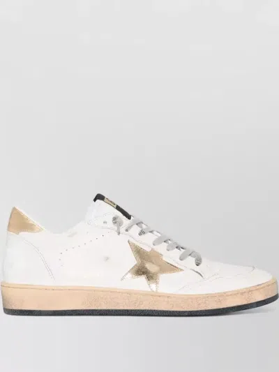 Golden Goose Ballstar Leather Sneakers Star Heel Detail In White