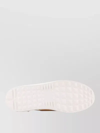 Valentino Garavani Open Sneakers In Leather With Contrast Colored Stripe And Stud Detail In Nude
