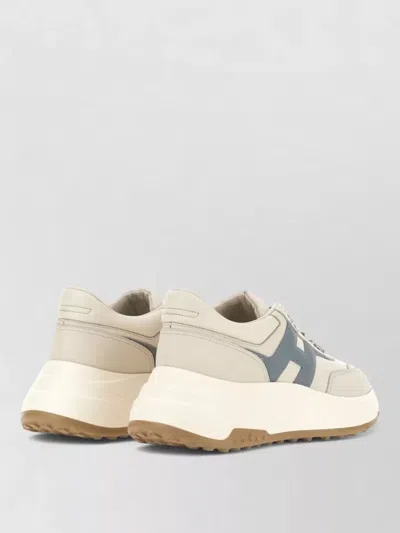 Hogan Silk Upper Sneakers Nylon Detailing Sole Contrast In Animal Print