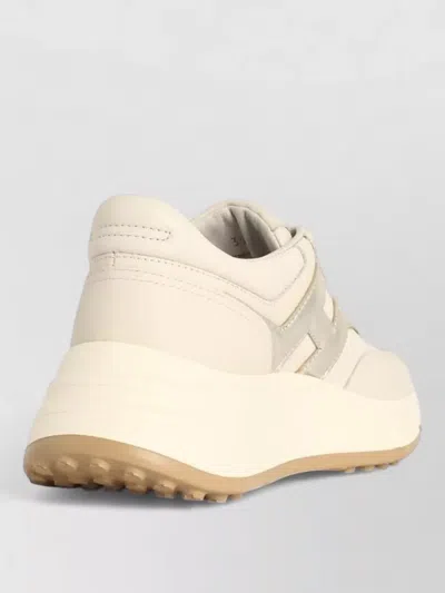 Hogan Hi-fi Leather Sneakers Contrast Rubber Sole In Multi