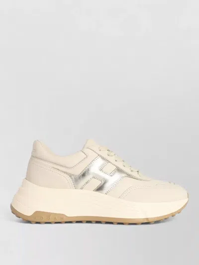 Hogan Hi-fi Leather Sneakers Contrast Rubber Sole In Multi