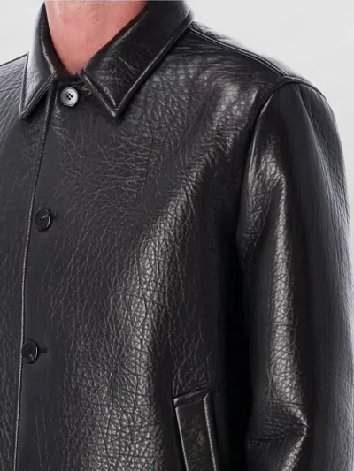 Prada Nappa Leather Jacket Shirt Collar Vents In Multi