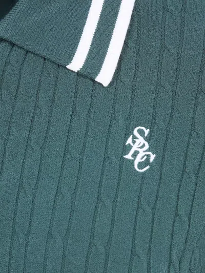 Sporty And Rich Knit Long Sleeve Polo Contrast Collar In Animal Print