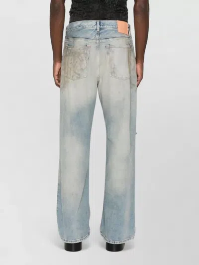 Acne Studios Denim Cotton Trousers Belt Loops Five Pockets In Blue