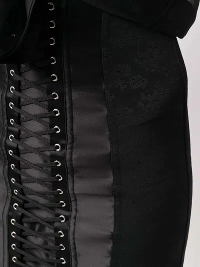 Dolce & Gabbana Skirt With Lace-up Detail In Black