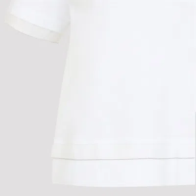 Peserico Crew Neck Layered Hem Short Sleeve Top In White