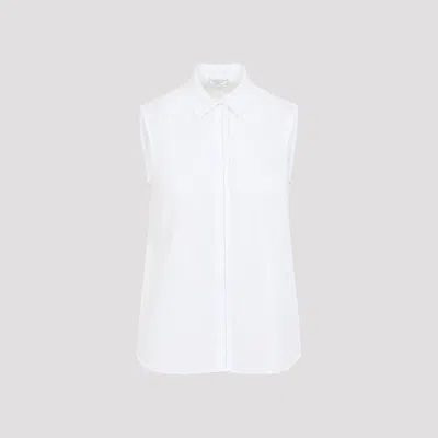 Peserico Collared Neck Sleeveless Top Layered Hem In White