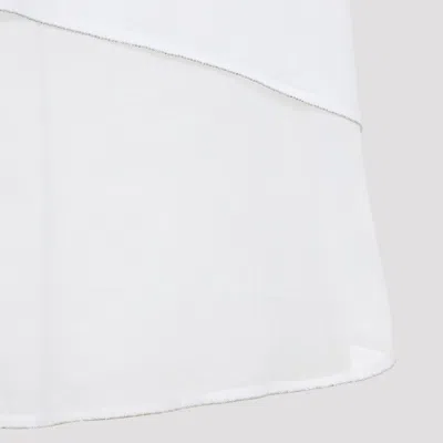 Peserico Collared Neck Sleeveless Top Layered Hem In White