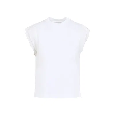 Peserico Sleeveless Crew Neck Top Straight Hem In White