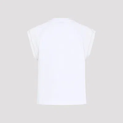 Peserico Sleeveless Crew Neck Top Straight Hem In White
