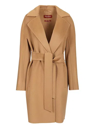 Max Mara Wool And Cashmere Coat Coats Beige In Neutral
