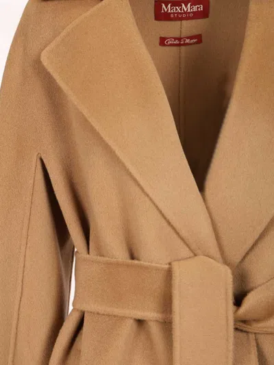 Max Mara Wool And Cashmere Coat Coats Beige In Neutral