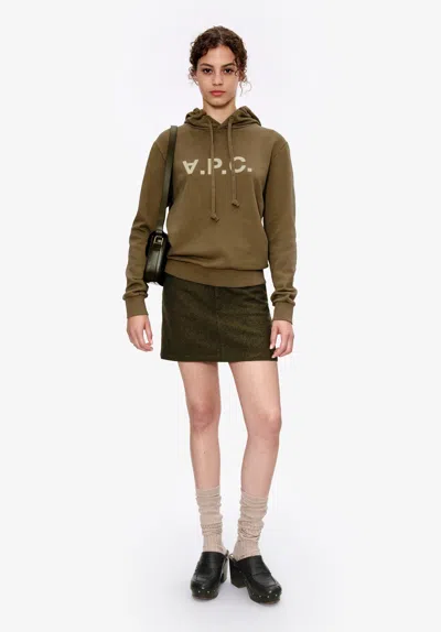 Apc A. P.c. Women's Standard Grand Vpc Hoodie Size: Extra Large In Khaki Green In Green