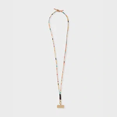 Paul Smith 'swirl' Leather Detachable Phone Strap Multicolour In Gold