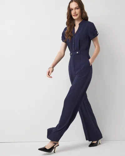 White House Black Market Petite Button Front Crepe Jumpsuit