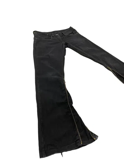 Pre-owned Japanese Brand Flare Jeans G.g. Italy Faded Low Rise Boot Cut 86 In Black