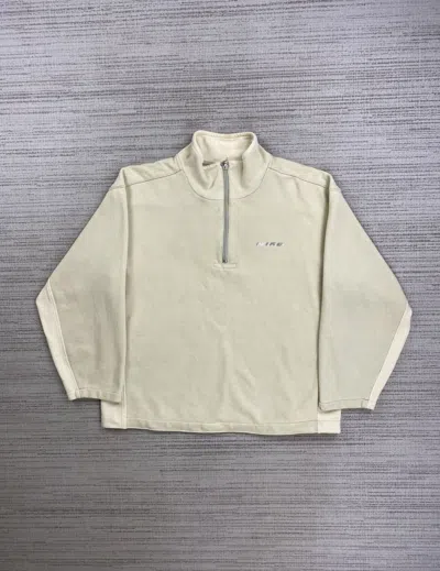 Pre-owned Nike Vintage 90's  Embroidery Spellout Half Zipper Sweatshirt In Yellow