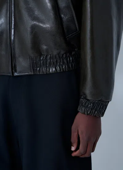 Acne Studios Vintage Leather Jacket Vintage Green In Multi