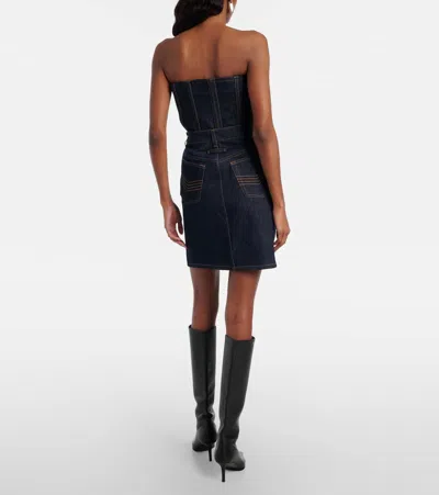 Jean Paul Gaultier Denim Miniskirt In Blue
