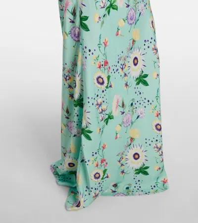 Rabanne Chain-detail Floral Satin Maxi Skirt In Multi