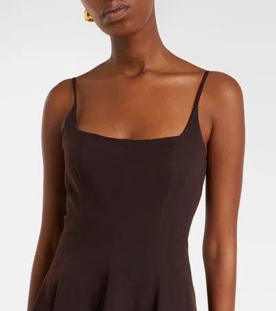 Staud Joy Cotton-blend Faille Maxi Dress In Brown