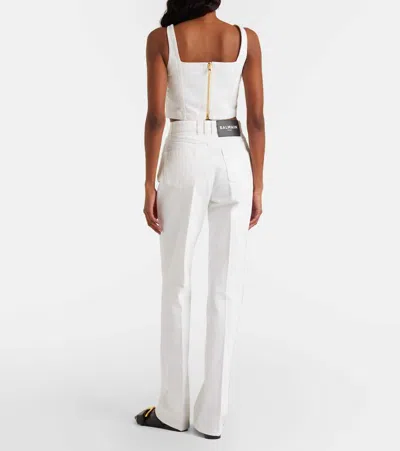 Balmain High-rise Bootcut Jeans In White