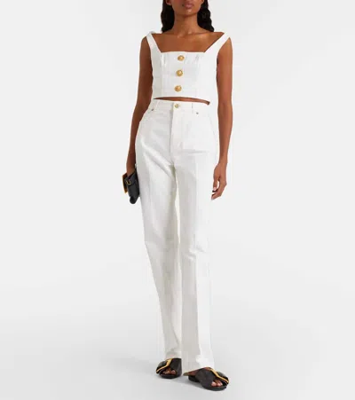 Balmain High-rise Bootcut Jeans In White
