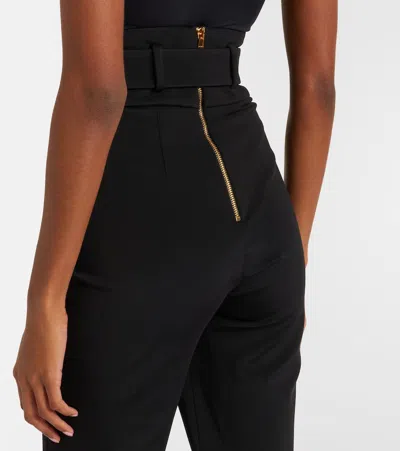 Balmain High-rise Slim Pants In Black