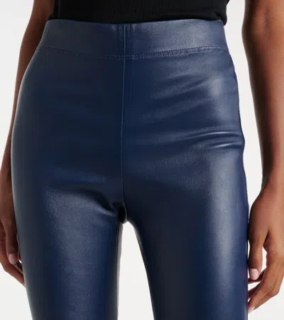 Joseph Leather Leggings In Blue