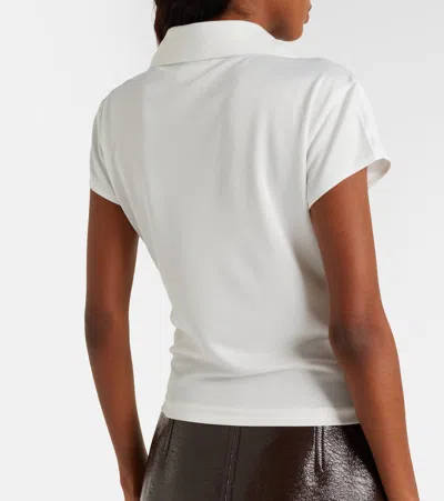 Courrèges Cropped Polo Shirt Collar Short Sleeves V Neck In Animal Print