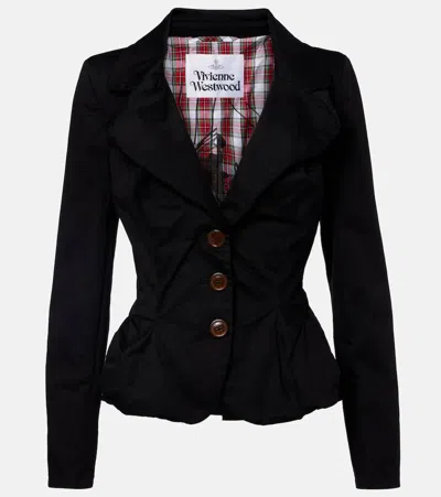 Vivienne Westwood Tailored Black Jacket With Notched Lapel And Flared Hem