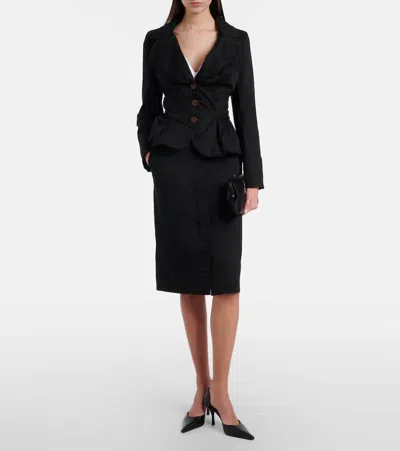 Vivienne Westwood Tailored Black Jacket With Notched Lapel And Flared Hem