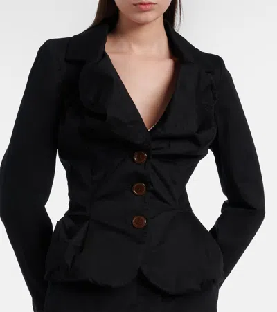 Vivienne Westwood Tailored Black Jacket With Notched Lapel And Flared Hem