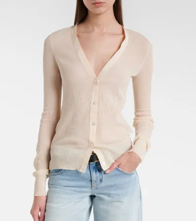 Victoria Beckham Cotton-blend Cardigan In Neutral