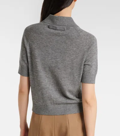 Victoria Beckham Wool Polo Shirt In Gray