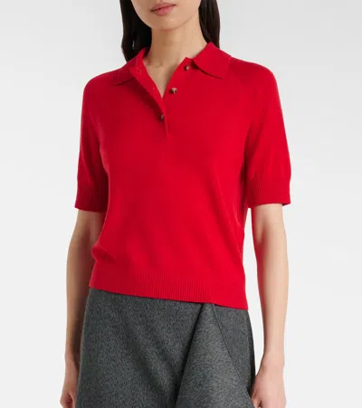 Victoria Beckham Wool Polo Shirt In Red