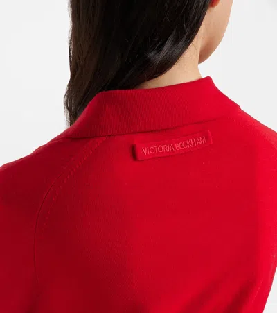 Victoria Beckham Wool Polo Shirt In Red